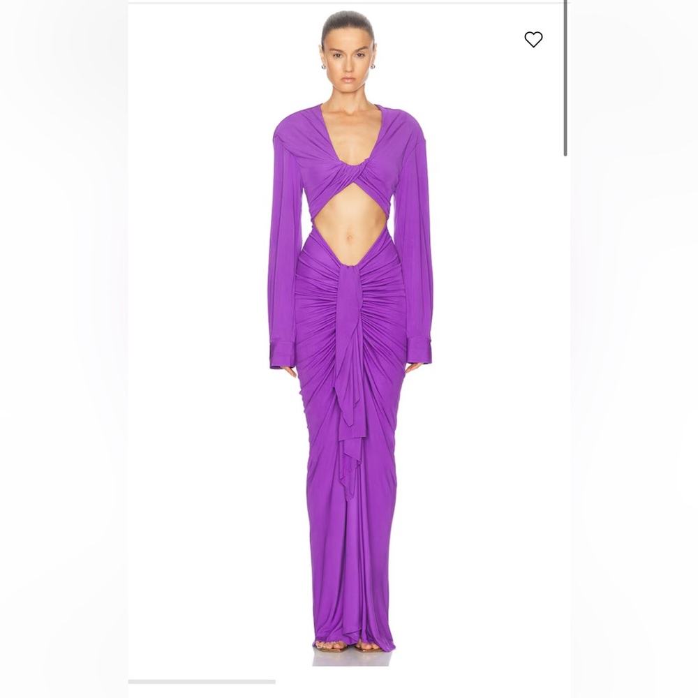 Christopher Esber Vivenda Drape Front Long Sleeve Dress